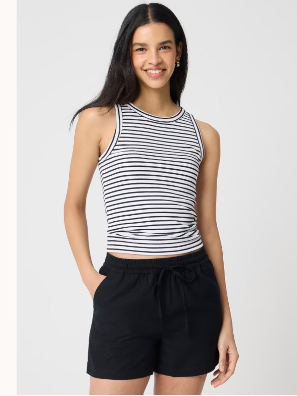 J. Crew Factory Linen-blend drawstring short - Black